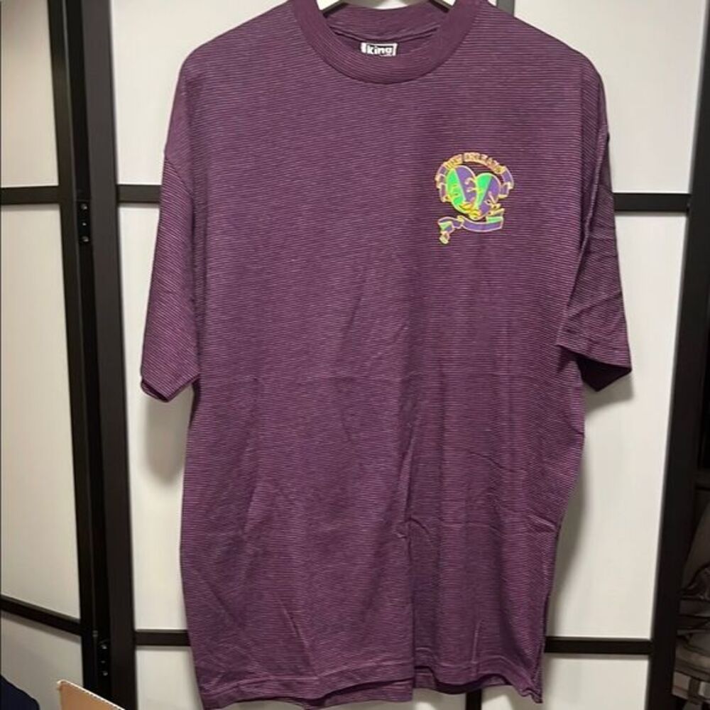 New Orleans Mask Mardi Gras Purple Vintage Shirt Size XL Unisex